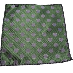 Green and Gray Polka Dot Pocket Square